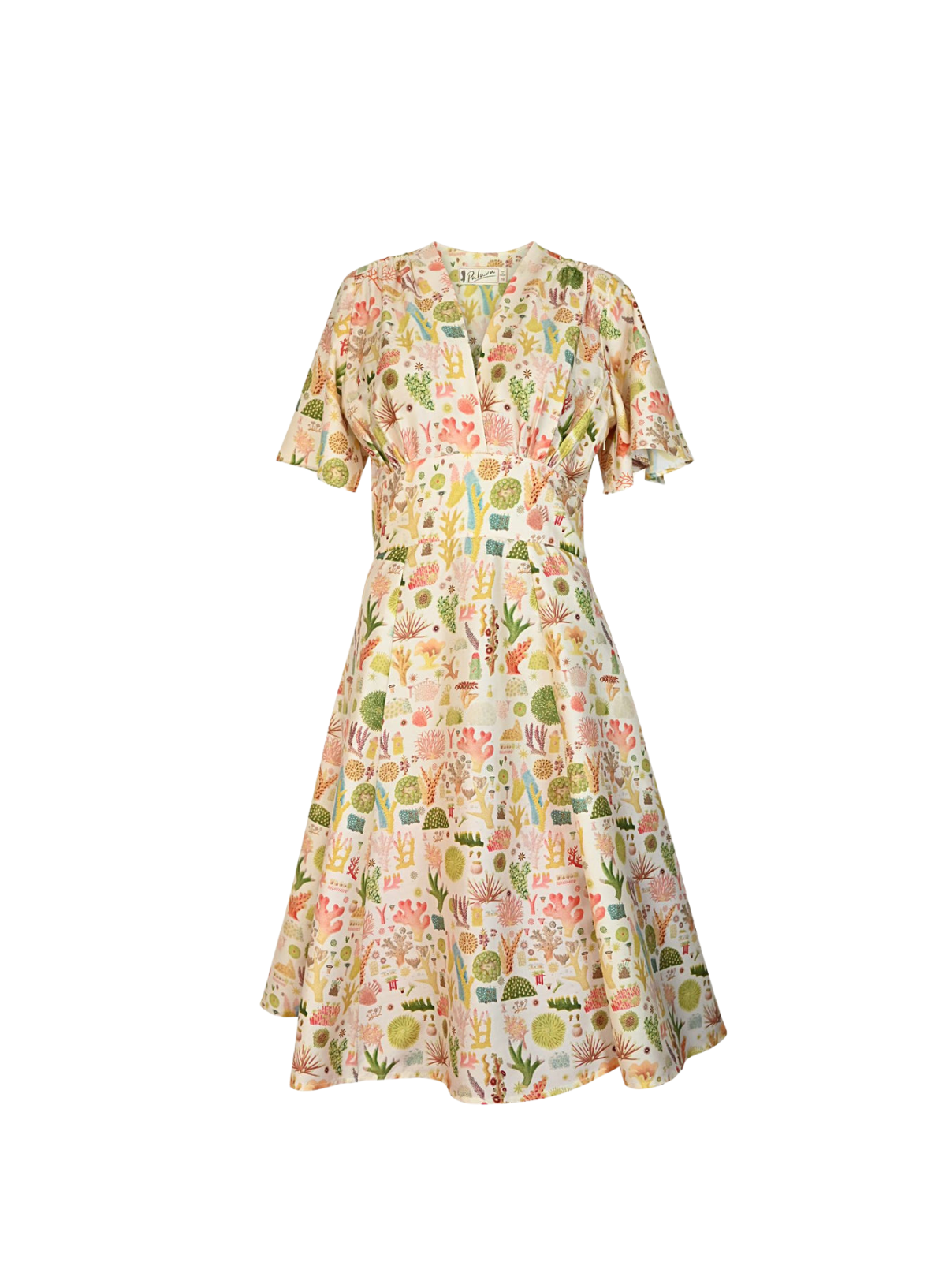 Rita Long Sleeve Dress X Natural History Museum in Cream Coral Reef from Palava