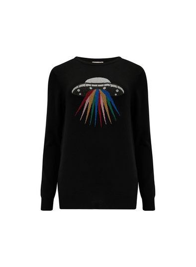 Astrid Jumper in Black Rainbow UFO from Sugarhill