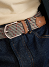 Belt Synthetic Woven in Light Green & Pink from Faguo