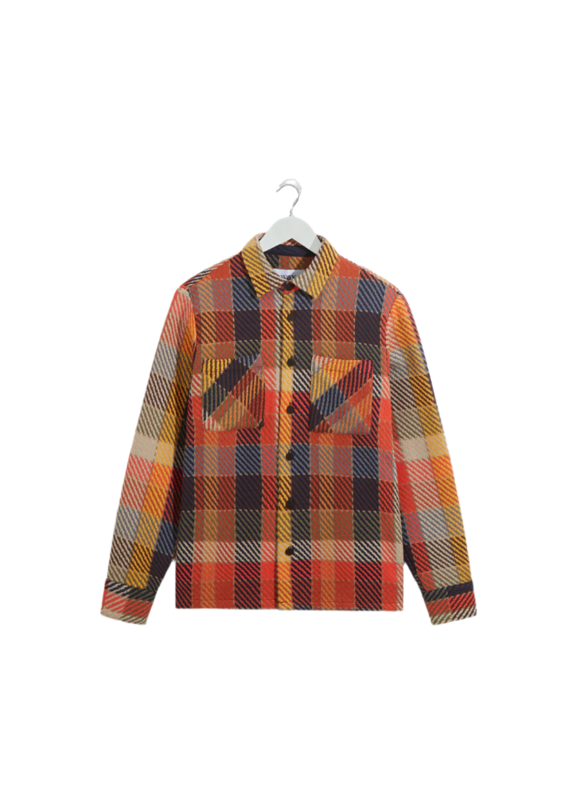 Whiting Overshirt Pike Check in Orange Multi from Wax London