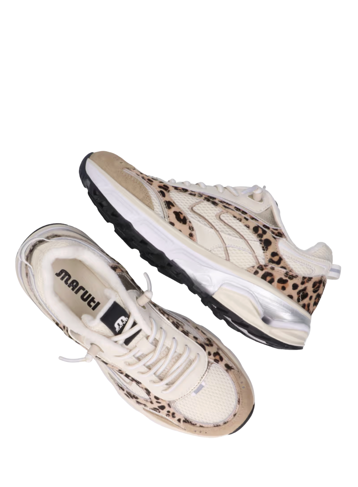 Maruti Riva Leather Leopard Beige Trainers