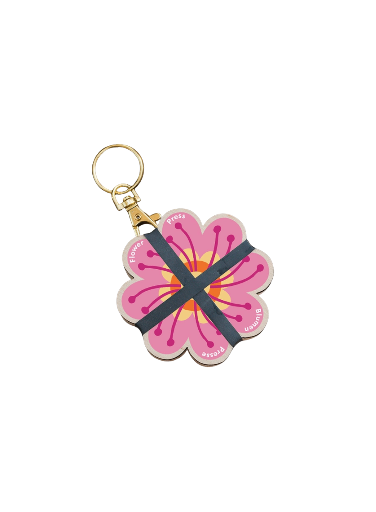 Studio Wald Keyring Flower Press in Oranges & Pinks