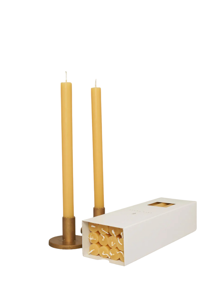 Paraffin Wax Dinner Candle in Honey from True Grace