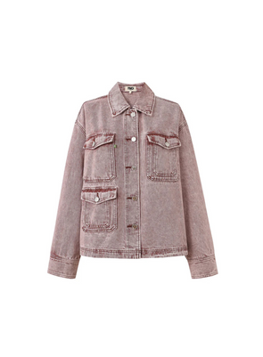 Daina Denim Jacket in Bordeaux from FRNCH
