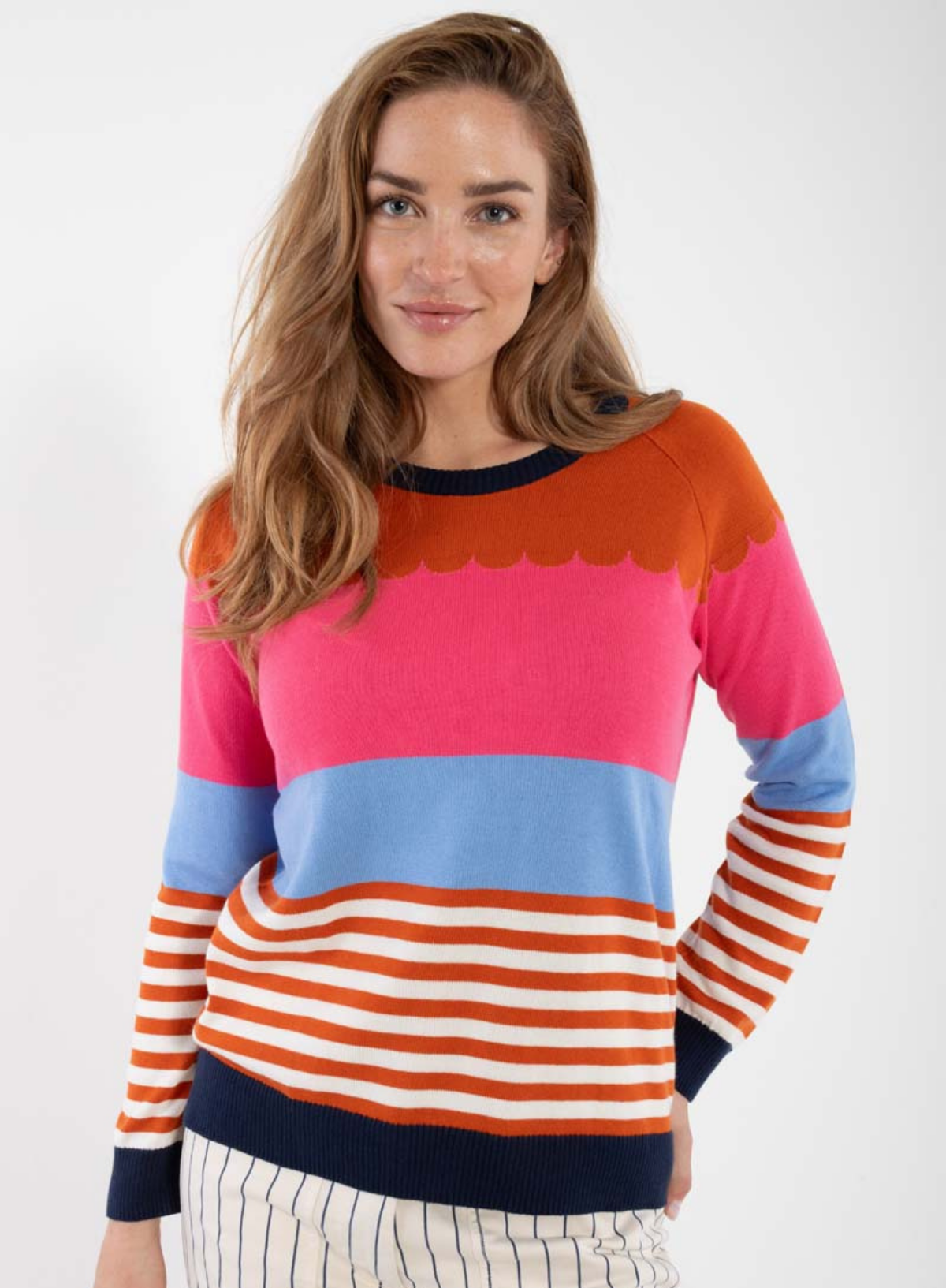 Danehappy Cotton Knit Sweat in Light Rust Multi from Danefae