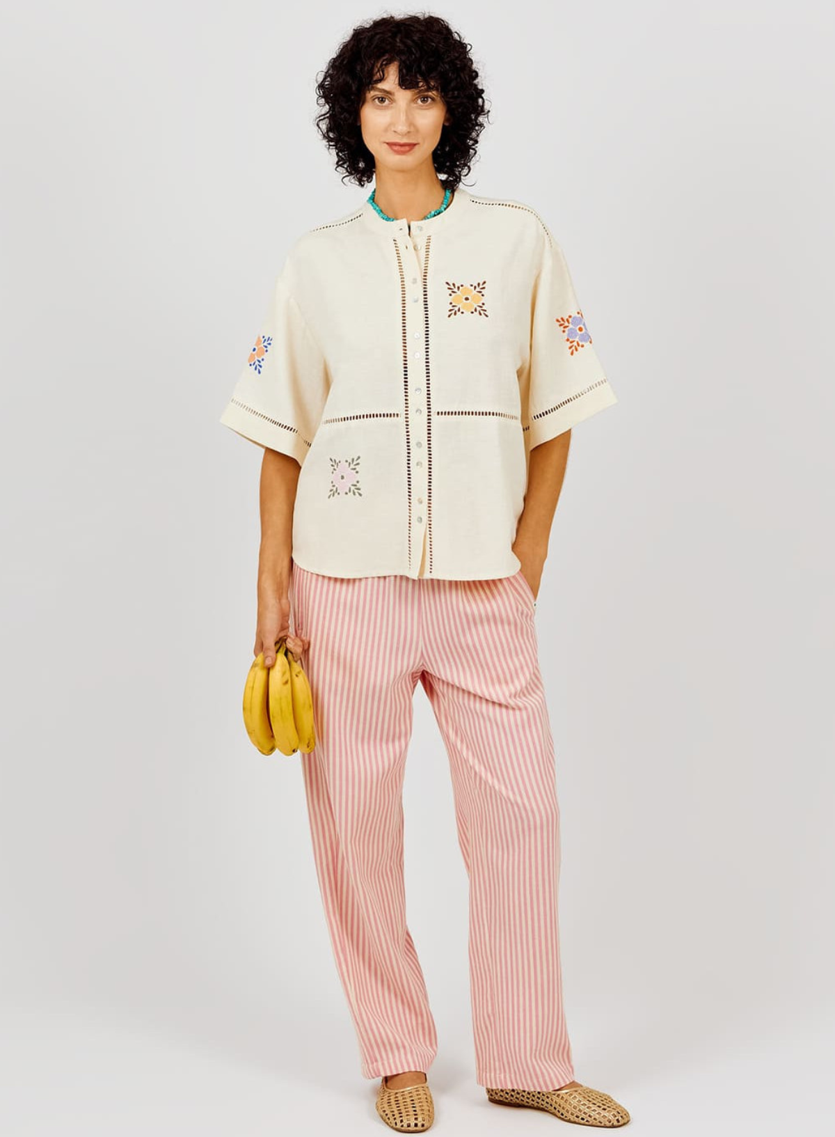 a.p Striped Transat Trouser Rose
