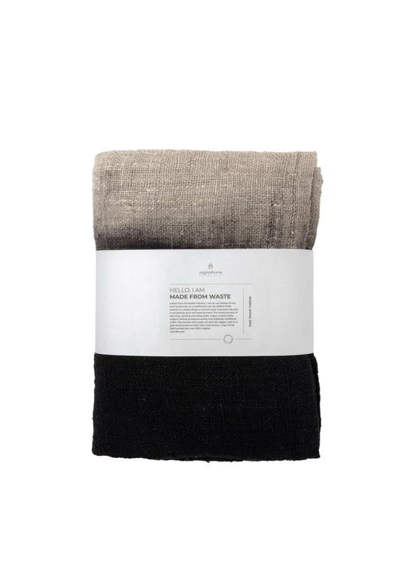 Cotton Throw in Gradient Black from Original Home