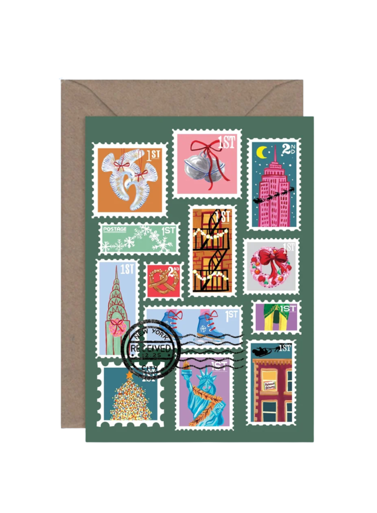 NYC Christmas Stamps Card from Callie Stay Cool