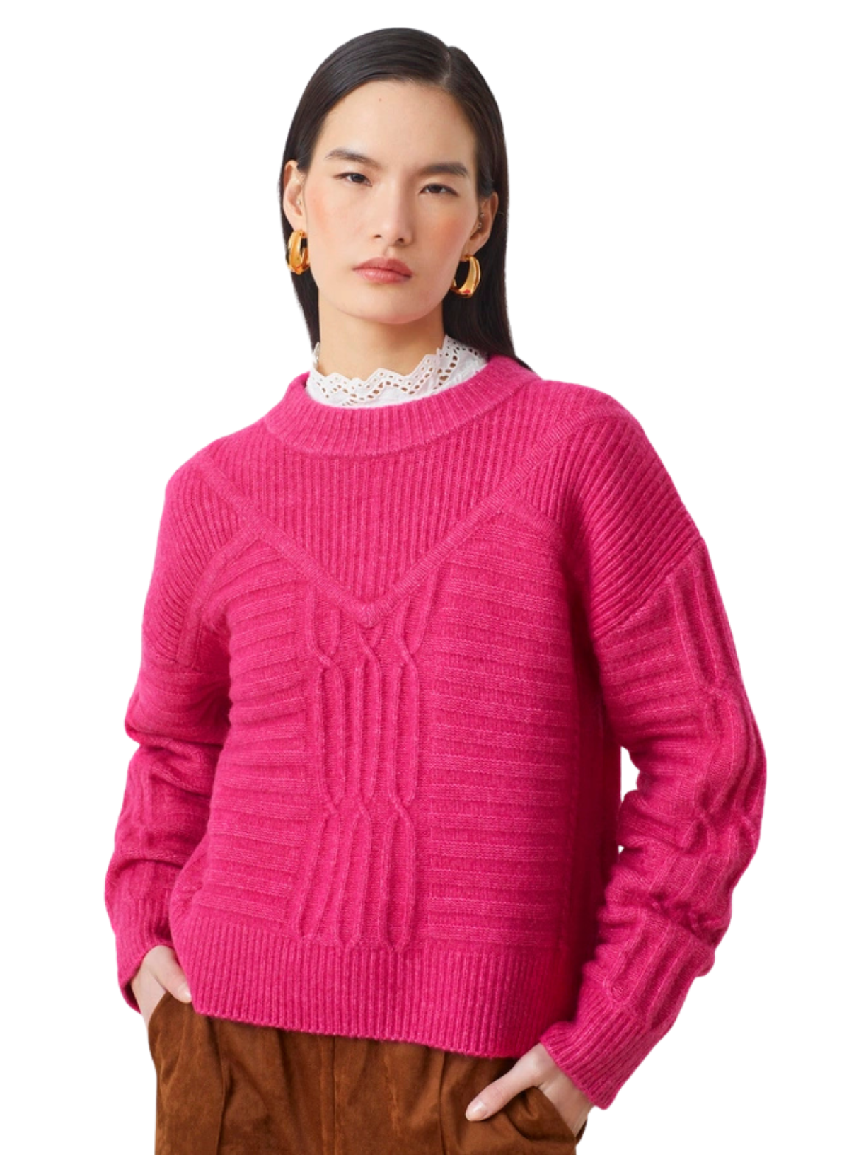 Parcia Knit Jumper in Fuchsia from Suncoo