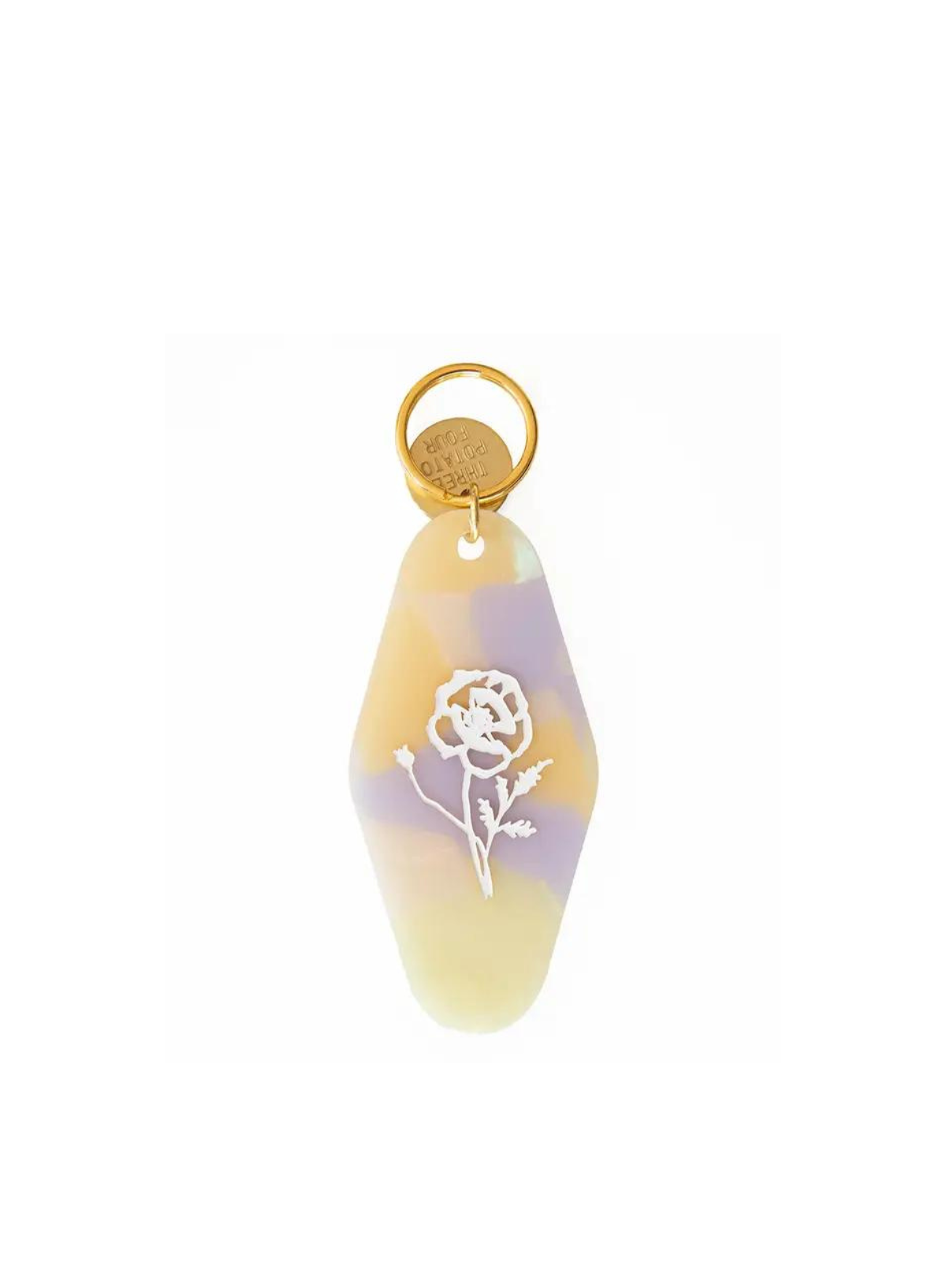 Floral Press Key Tag - Poppy from Three Potato Four