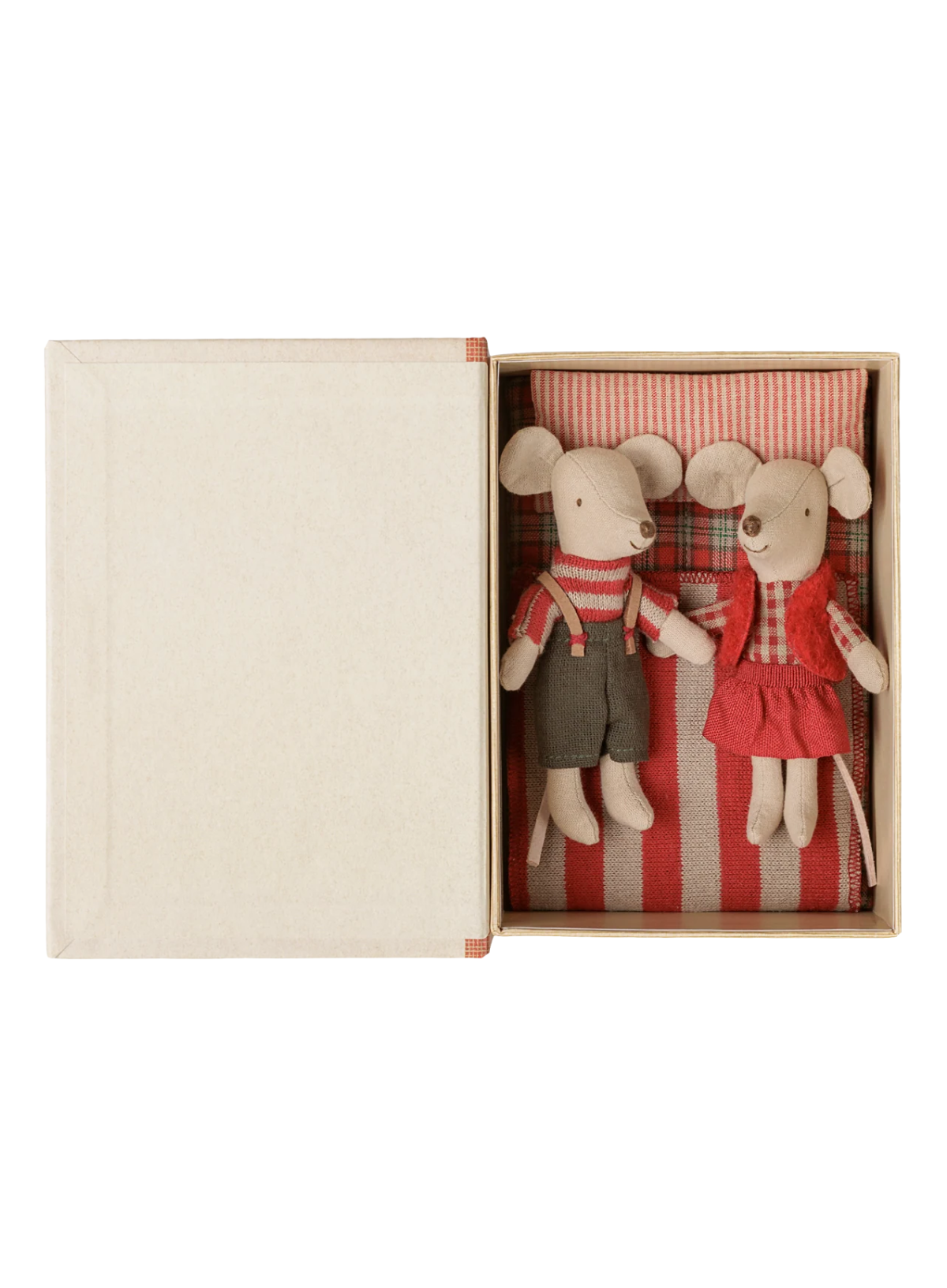 Maileg Christmas Twin Mice Little Sister and Brother in Book