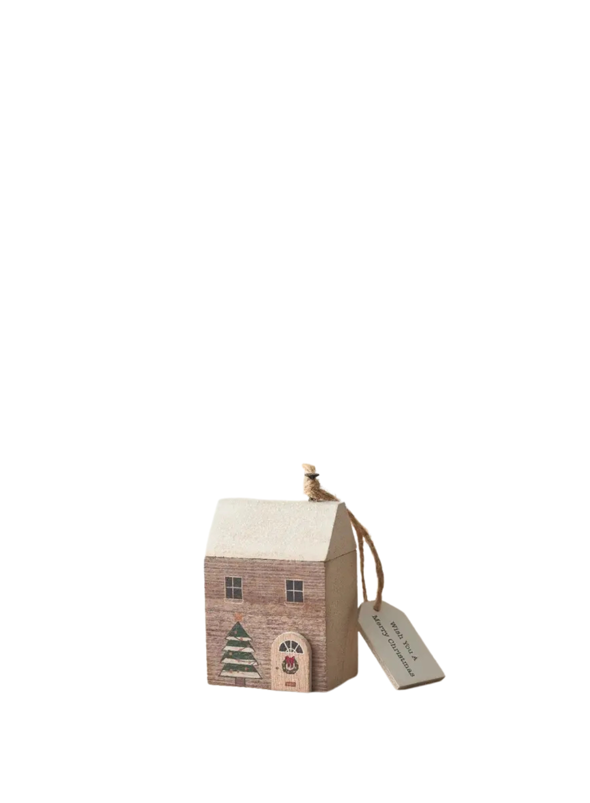 Merry Christmas Wooden House Deco 8cm from Gainsborough Gitftware