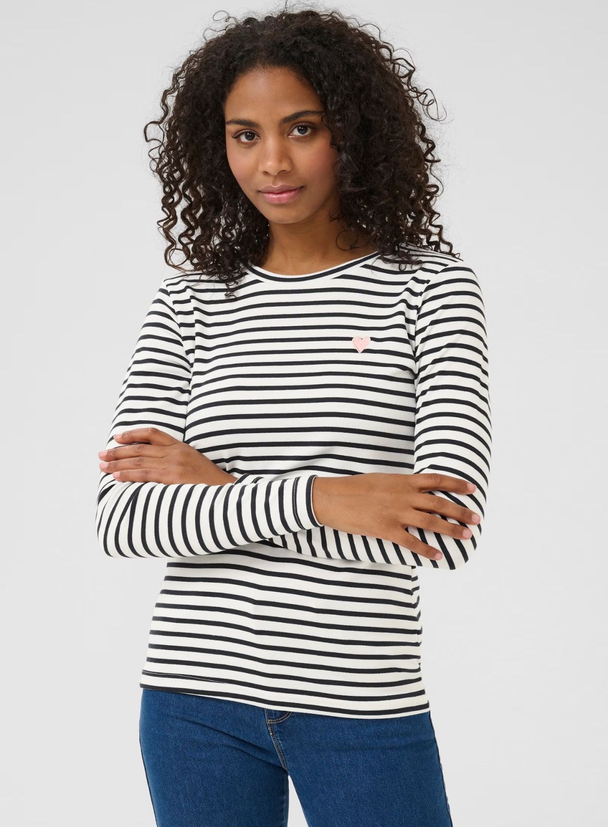 Kaffe New Liddy Midnight Chalk Striped T Shirt
