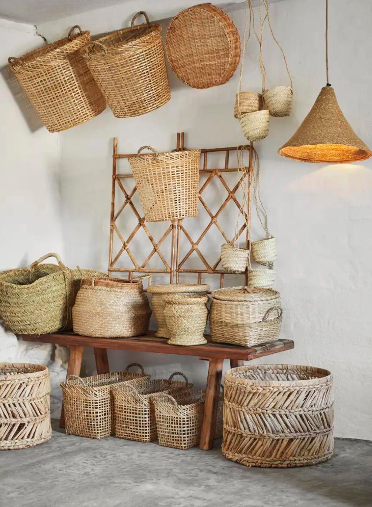 Round Bamboo Basket Medium