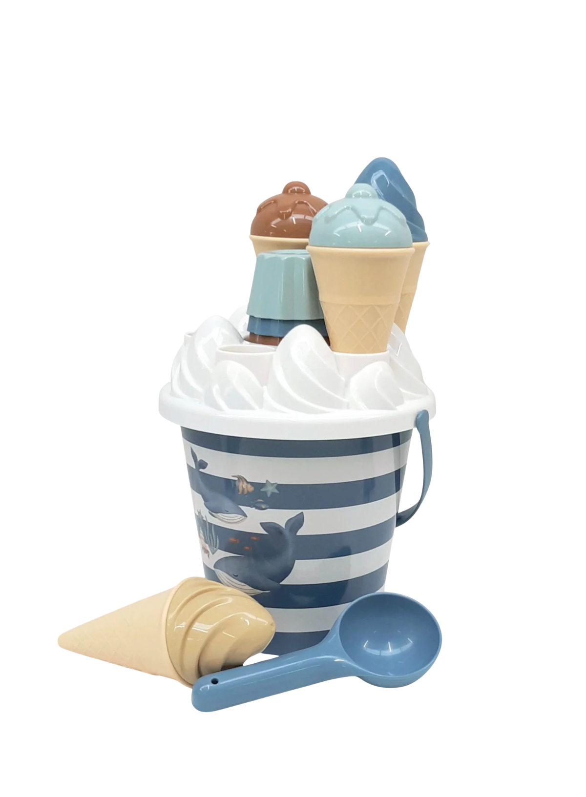 Little Dutch Ocean World Icecream Bucket Set 14pcs in Blue