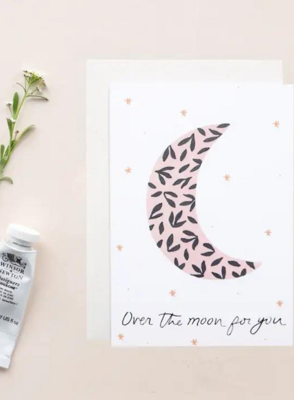 Over The Moon Greeting Card from The Hidden Pearl Studio