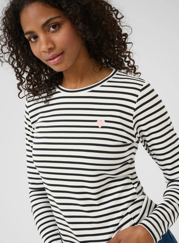 Liddy T-Shirt in Chalk/Midnight from Kaffe