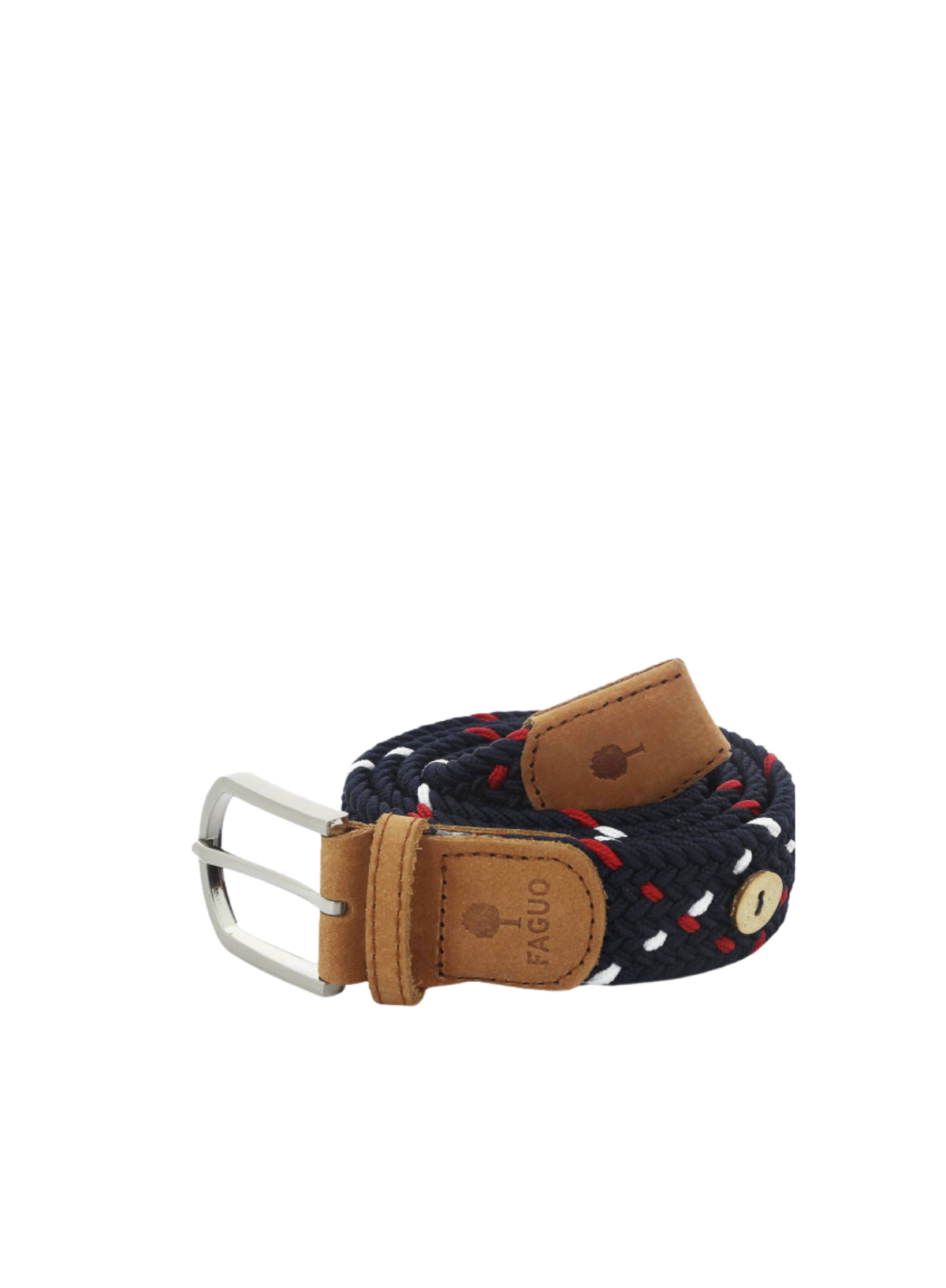 Belt Synthetic Woven in Red, White & Navy from Faguo