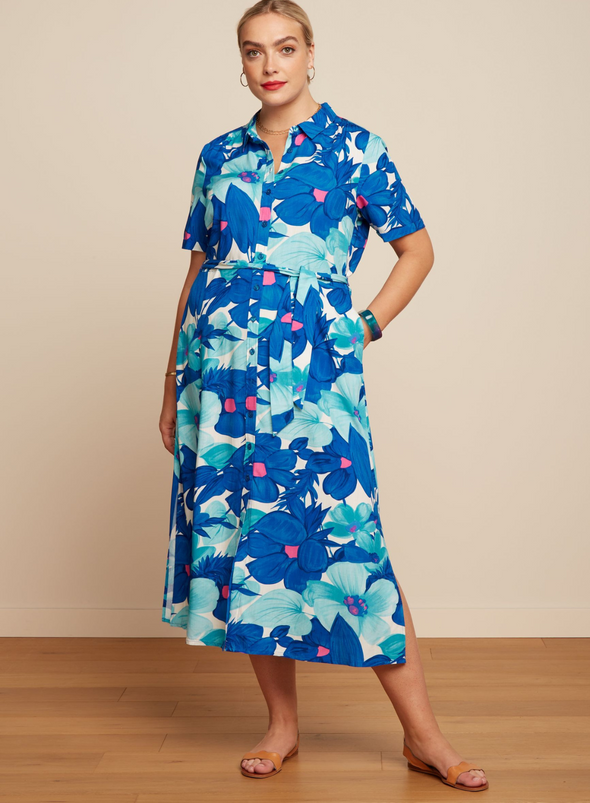Olive Midi Dress Seychelles in Surf Blue from King Louie