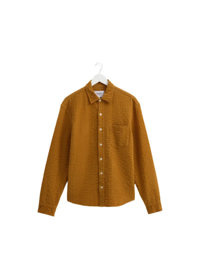 Shelly Shirt Seersucker Cord in Tan from Wax London