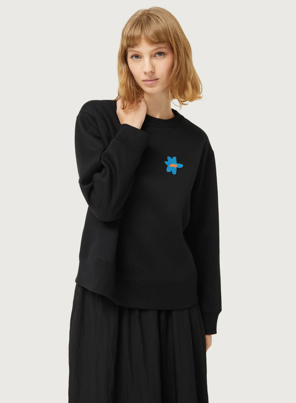 Flower Patch Sweatshirt in Black from Compañia Fantastica