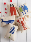 Navy Stripe Buoy Hook Cushion from Peking Handicraft