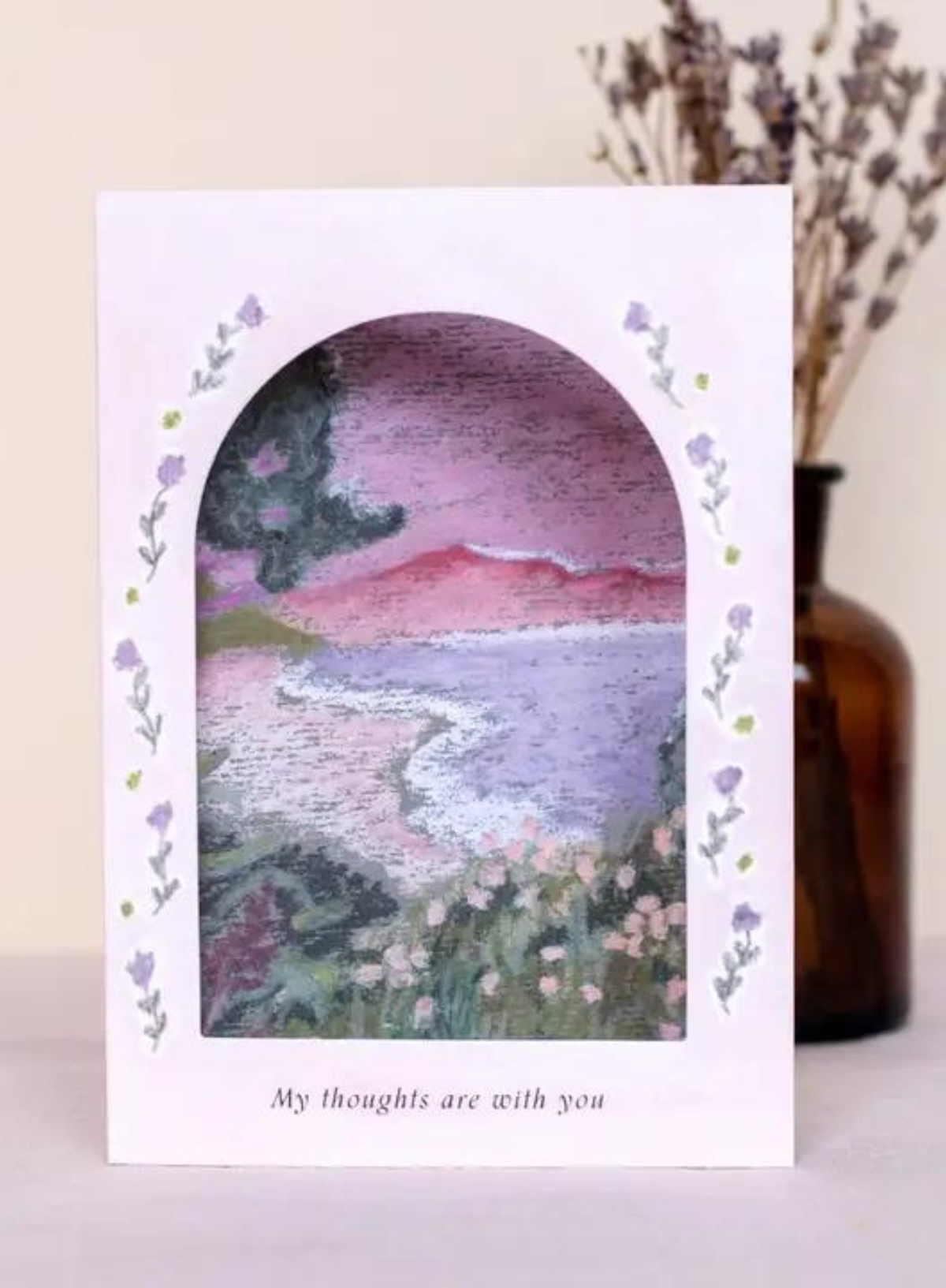 Thinking of you Arch Sympathy Card from The Hidden Pearl Studio