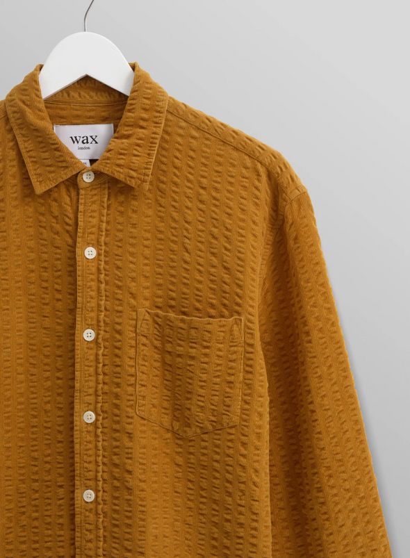 Shelly Shirt Seersucker Cord in Tan from Wax London