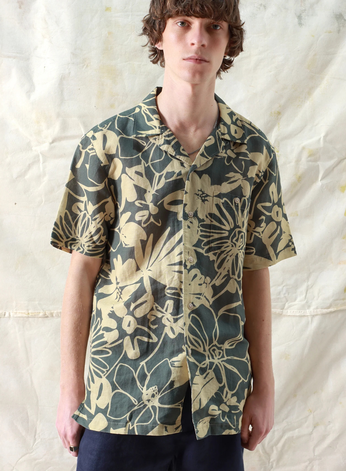 Selleck Shirt in Brown Foliage Print from Far Afield