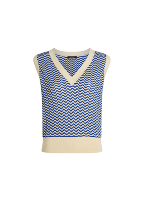 Boxy V-Neck Top Tide in Bluing from King Louie