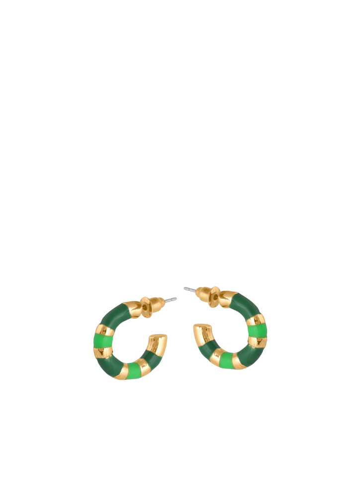 Malina Multi Toned Enamelled Earrings in Green from Big Metal