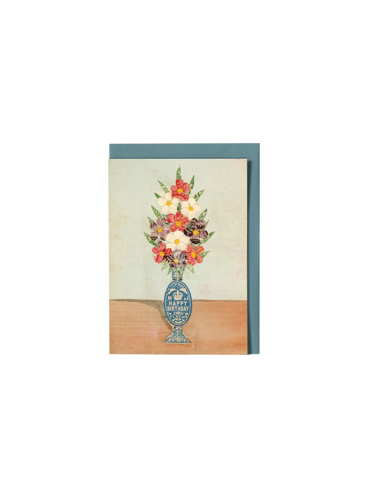 Roomytown Greetings Card - 'happy Birthday' Vase Collage
