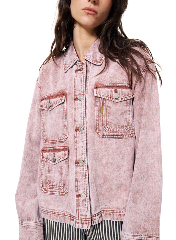 Daina Denim Jacket in Bordeaux from FRNCH