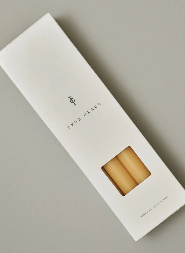 Paraffin Wax Dinner Candle in Honey from True Grace