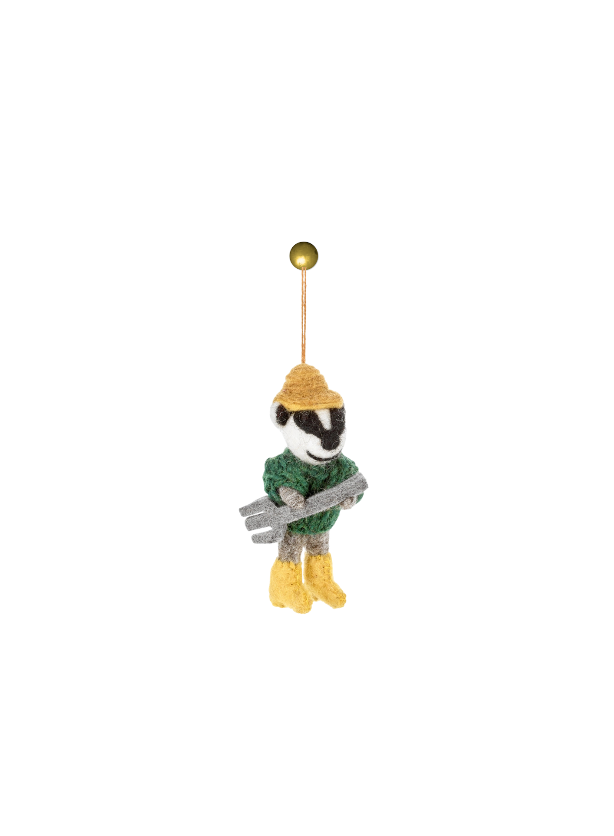 Felt So Good Handmade Felt Boris the Gardening Badger Hanging Decoration
