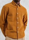 Shelly Shirt Seersucker Cord in Tan from Wax London