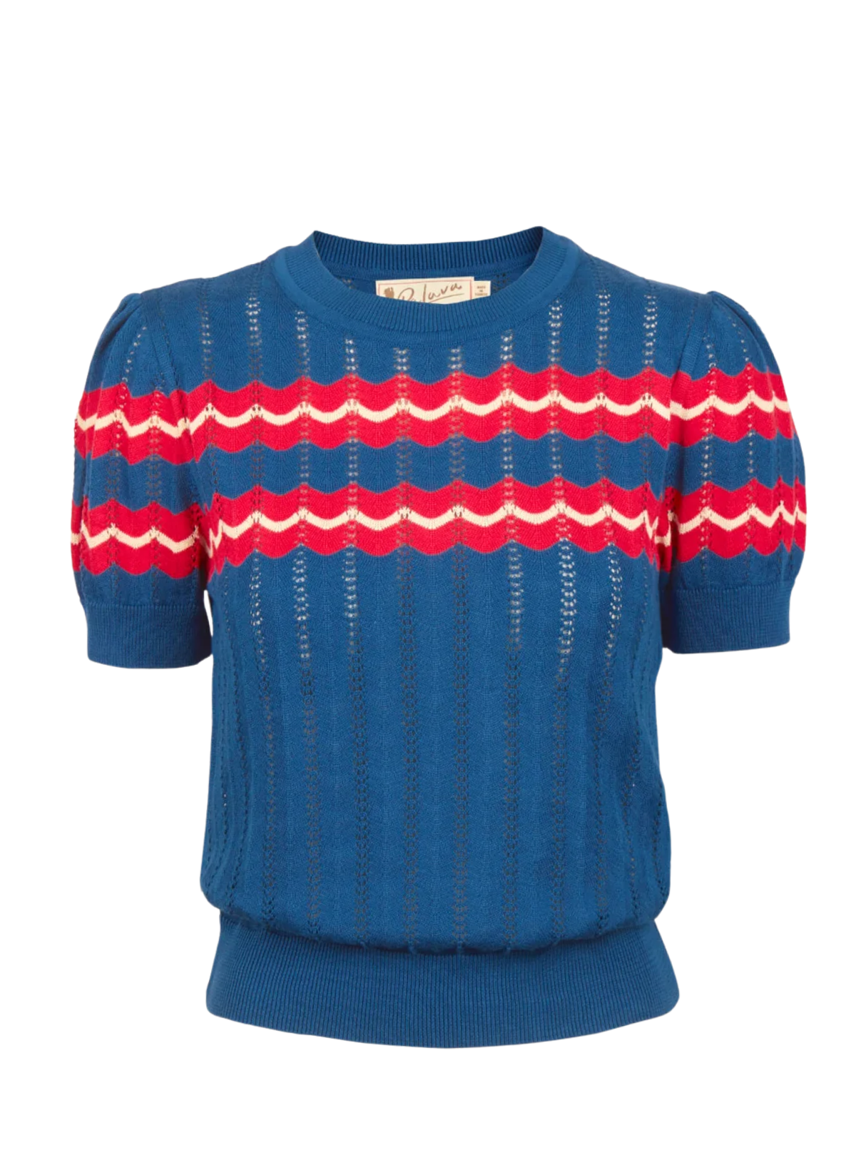Palava Eve Knitted Top in Blue Marbled