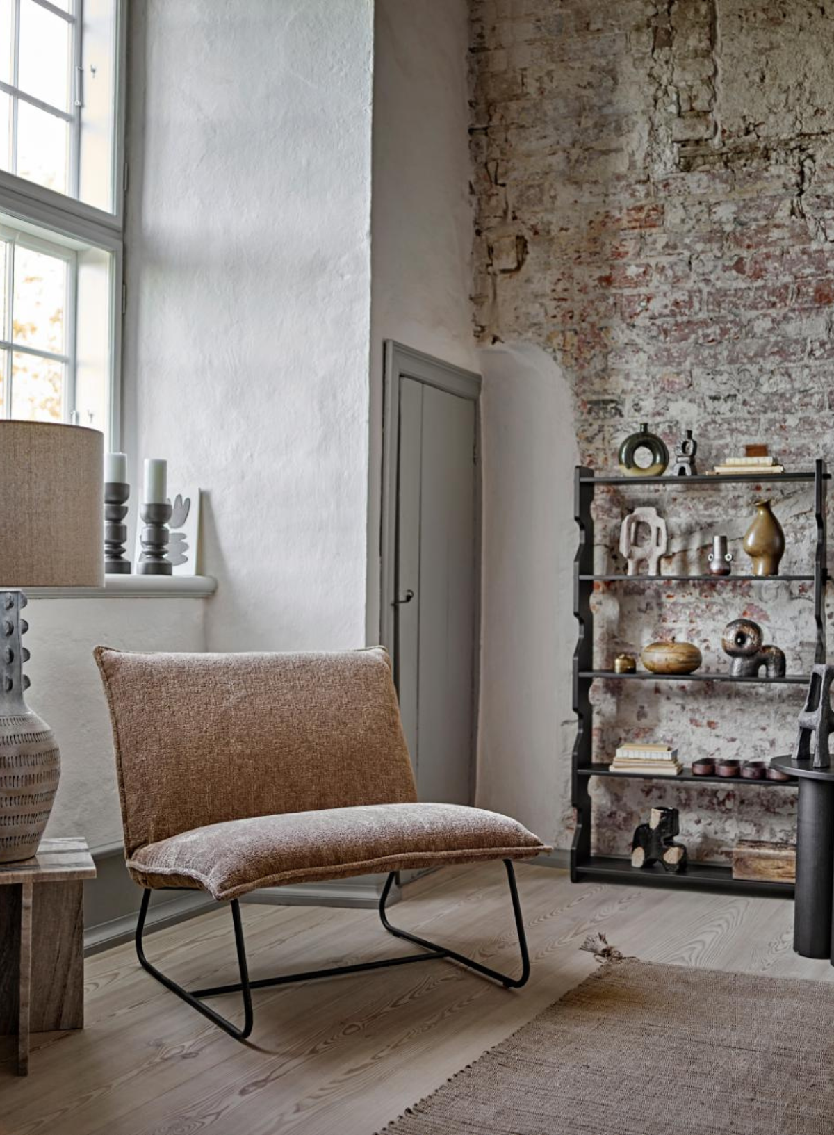 Bowen Black Pine Candle Holder from Bloomingville