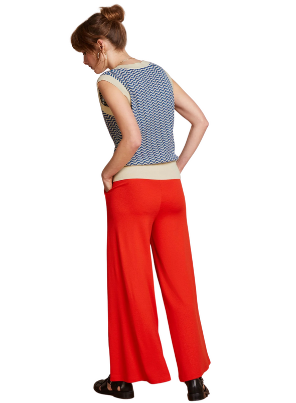 Boxy V-Neck Top Tide in Bluing from King Louie