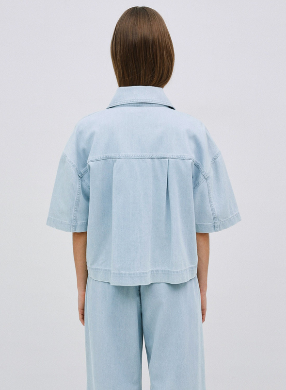 Lago Denim Shirt in Sky Blue from Yerse