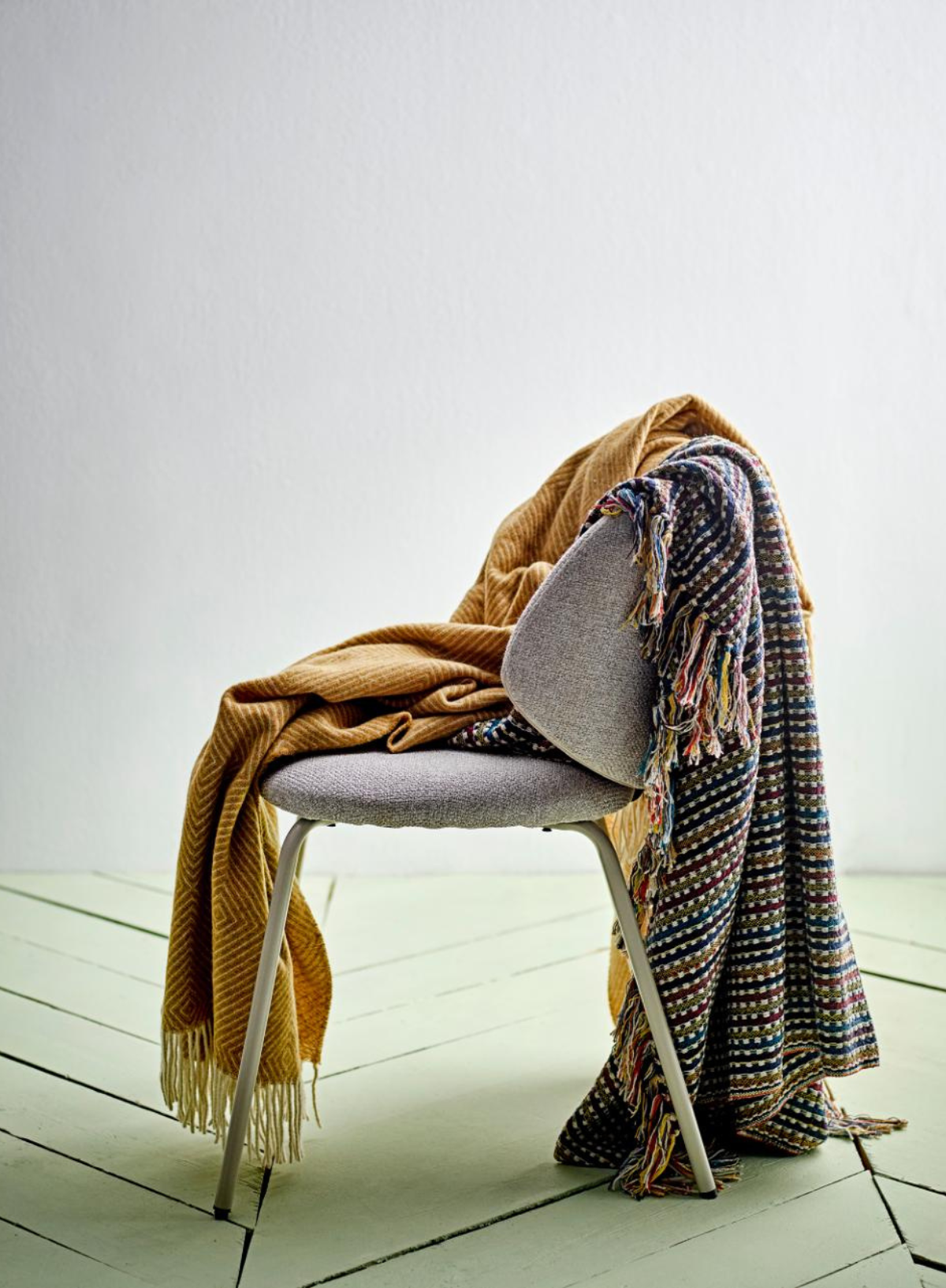Lazzario Blue Recycled Cotton Throw from Bloomingville