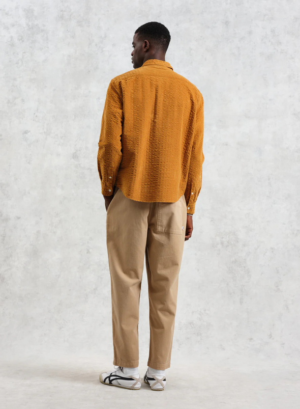 Shelly Shirt Seersucker Cord in Tan from Wax London