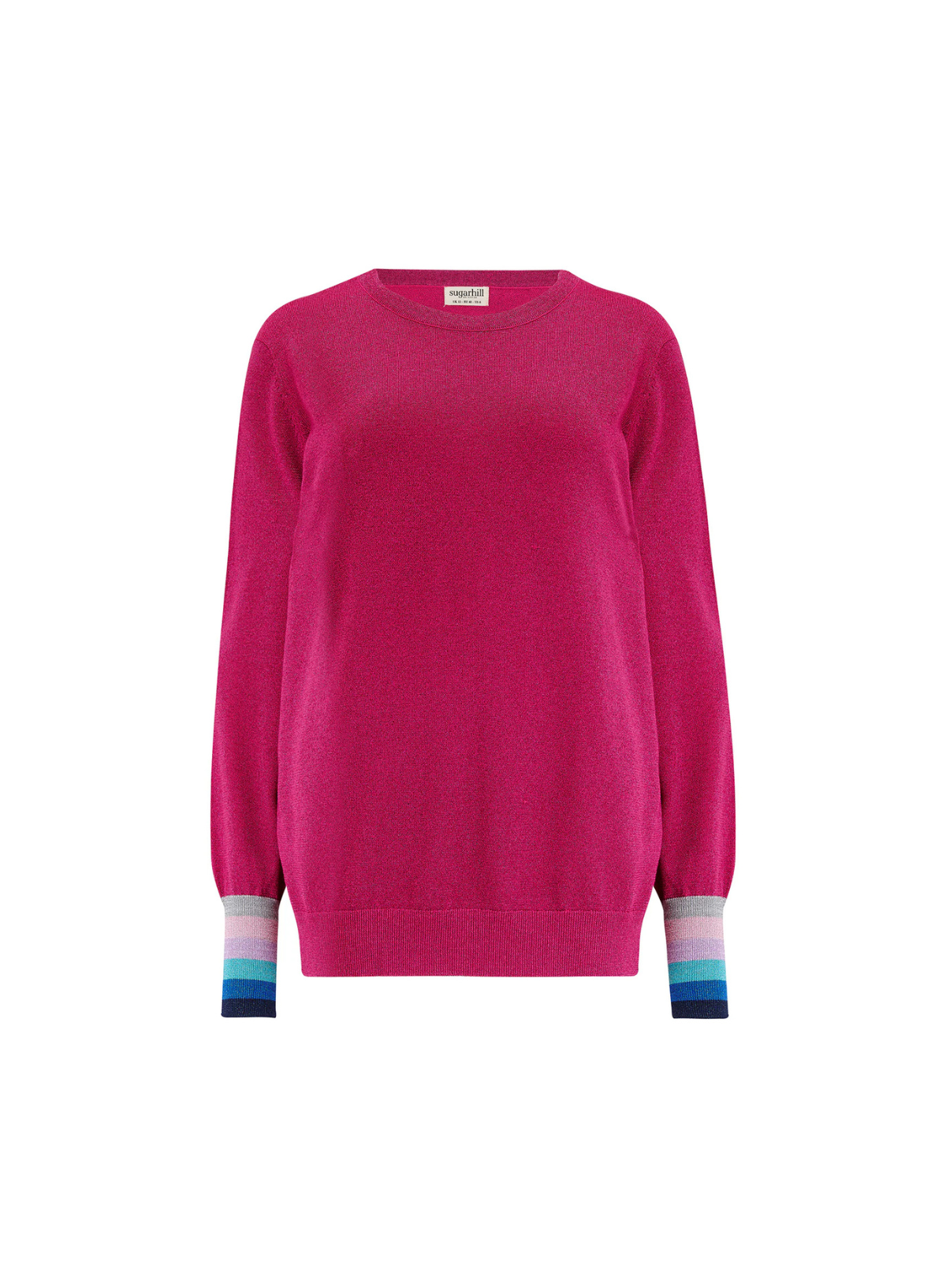 Astrid Jumper in Pink Stripe Cuffs from Sugarhill