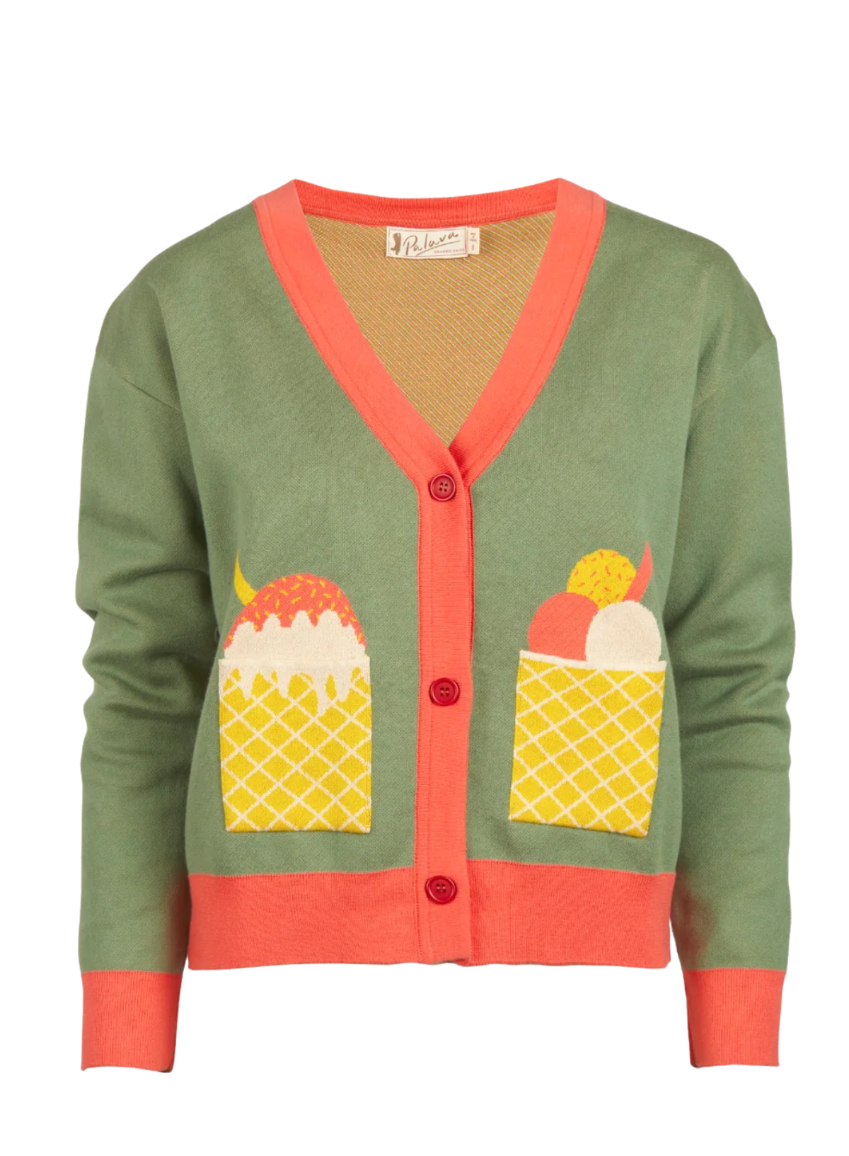 Palava George Cardigan in Green Ice Cream