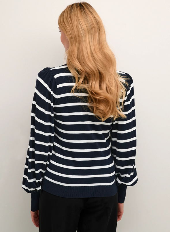 Lizzy Stripe Knit Pullover in Midnight Marine from Kaffe
