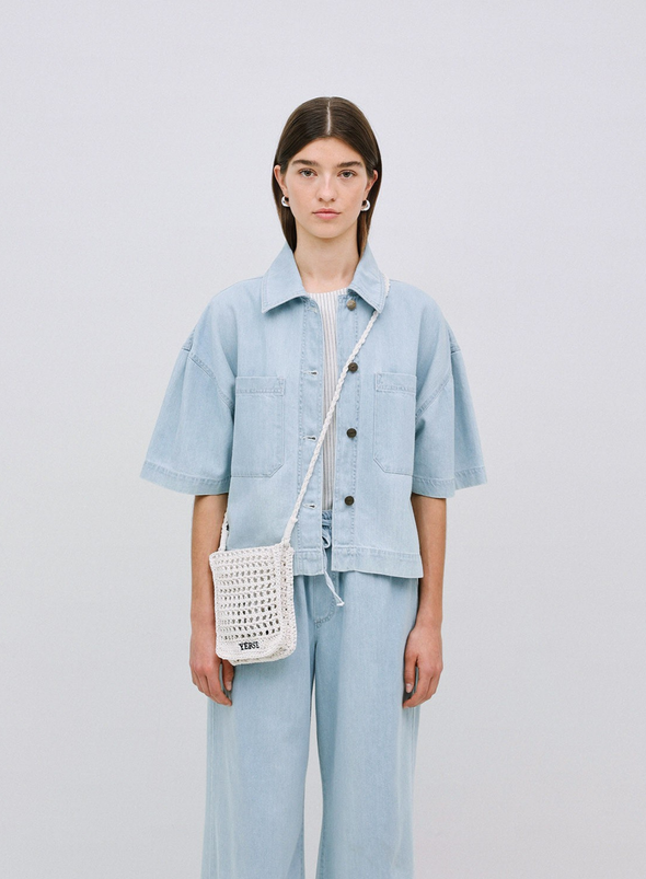 Lago Denim Shirt in Sky Blue from Yerse