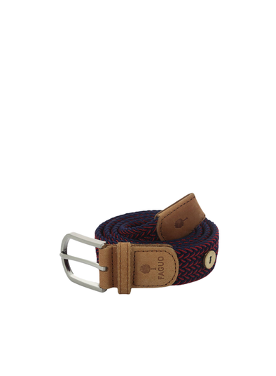 Belt Synthetic Woven in Carmine Red & Navy from Faguo