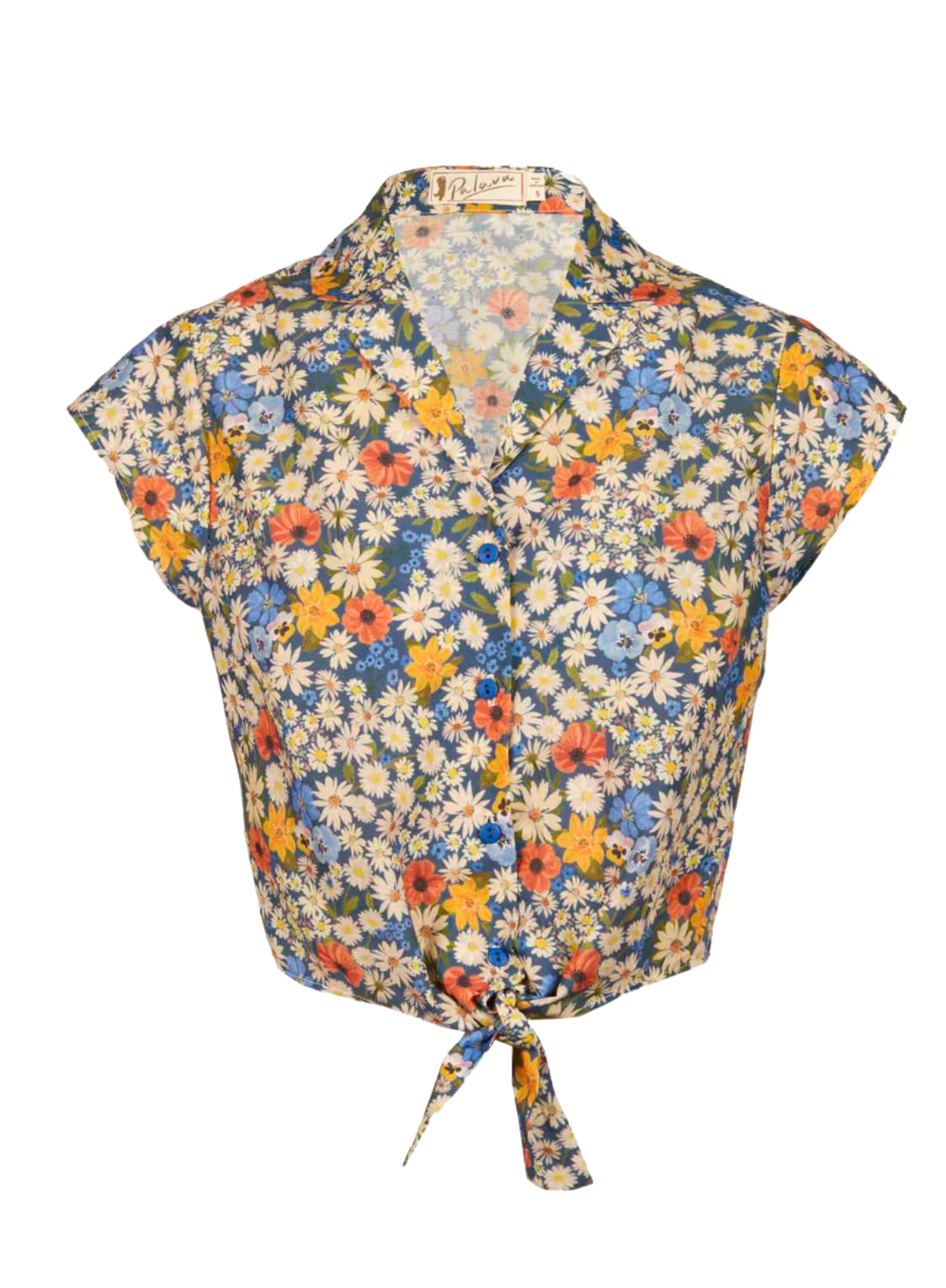 Palava Peggy Top in Blue Ditsy Daisy