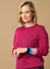 Astrid Jumper in Pink Stripe Cuffs from Sugarhill
