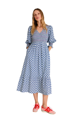 Troy Dress in Blue/White from Bonté